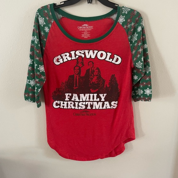 Tops - GRISWOLD CHRISTMAS VACATION T-Shirt Large (11/13) TEE HOLIDAY TOP 3/4 sleeve